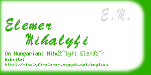 elemer mihalyfi business card